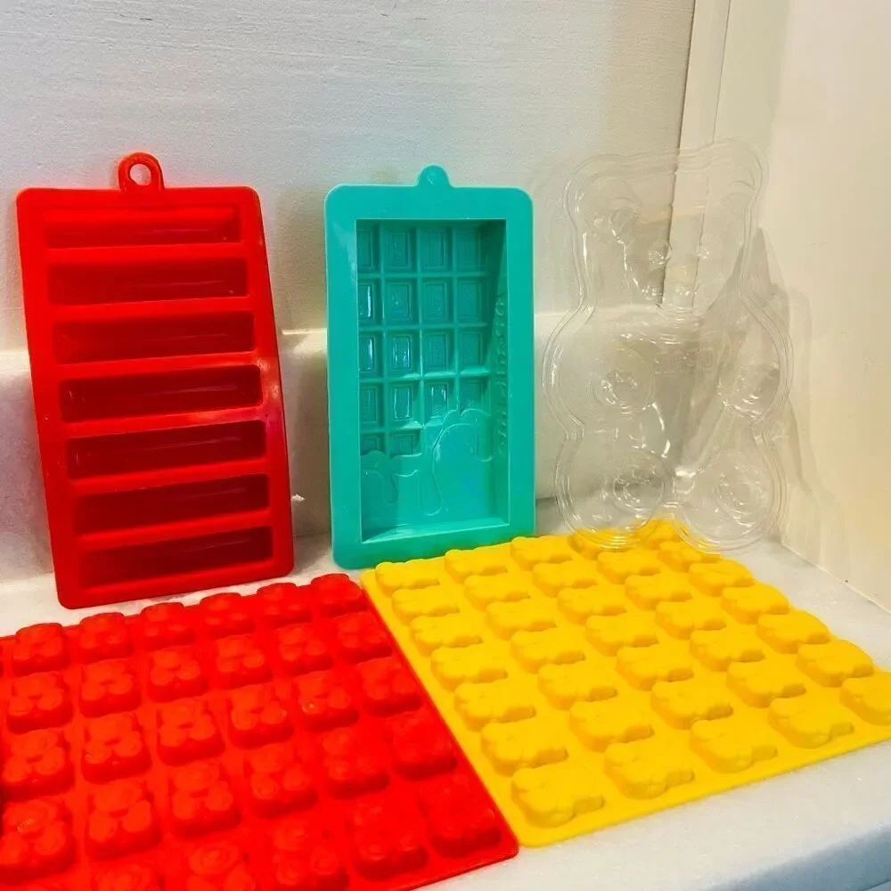 Nostalgia Gummy Candy Making Kit With 4 Silicone Mold Trays Bundle Multicolor OS